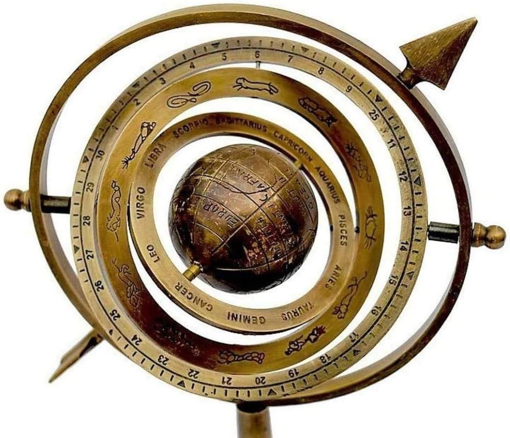 Antiques Era Brass Celestial Armillary Globe Sphere Astrological Globe