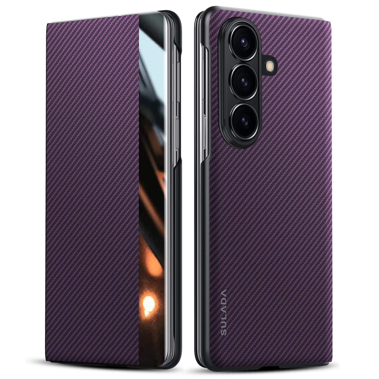 

SULADA Чехол для Samsung Galaxy Z Fold7 5G Кожаный чехол для телефона с окошком для просмотра и функцией автоматического пробуждения/сна Purple