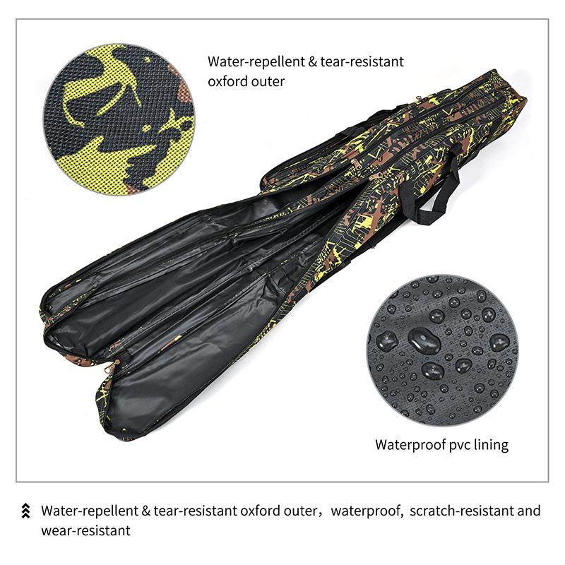 1.3M/1.5M 2-Layer Foldable Large Belly Sea Fishing Bag Double Shoulder Fishing Rod Bag Outdoor Storage Tool Kit For Fishing