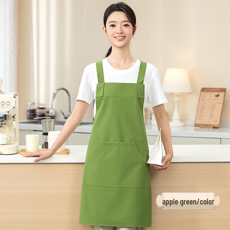 Waterproof Oxford Cloth Apron with Wear-Resistant Shoulder Strap for Milk Tea Shops, Baking, and Hot Pot Restaurants - Custom LOGO Printing Available