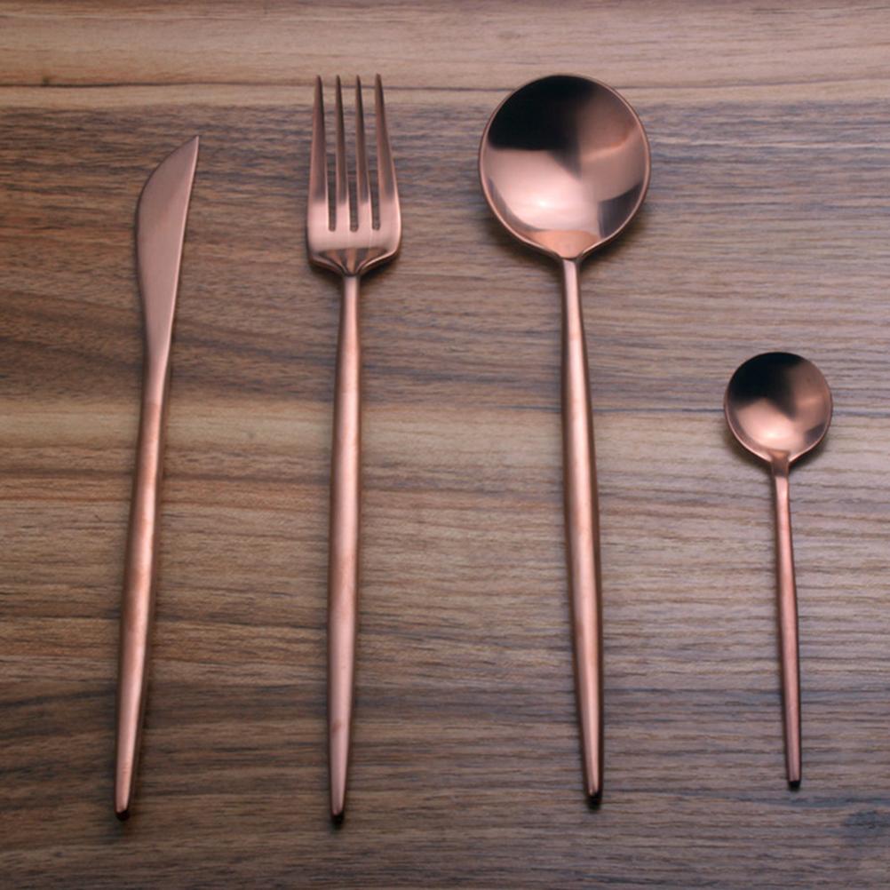 Stainless Steel Coffee Spoon Mini Round Polishing Espresso Spoon Antipasto Spoon for Coffee Dessert Cake (Rose Gold)