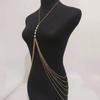 Fringed Pearl Chest Chain for Party Adult Women Shoulder Chain Necklace Eye Catching Body Chain Beach Party Body Jewelry