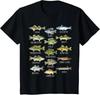 Freshwater Fish Species Kids Biology Fishing Graphic Tee