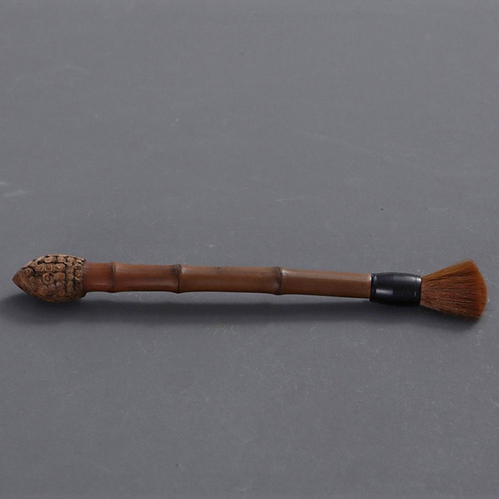 Long Handle Carbonized Bamboo Root Teapot Pen Chinese Style Tea Brushes Tea Cup Cleaner Kitchen