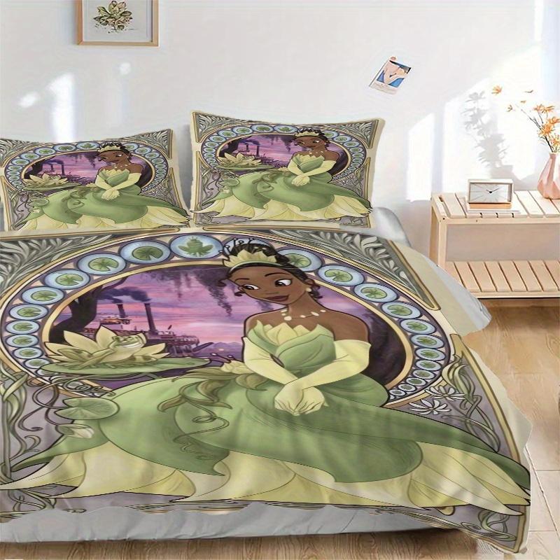 

3pcs Tiana Princess Bedding Set - 1 Soft Quilt Cover + 2 Pillowcases, Machine Washable - Suitable for All Seasons, Perfect Gift for Family and Fr 135x200cm