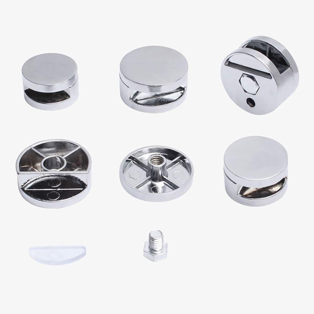 Zinc Alloy Glass Clips Silver Mirror Fasteners New Mirror Clip  Kitchen Cabinet