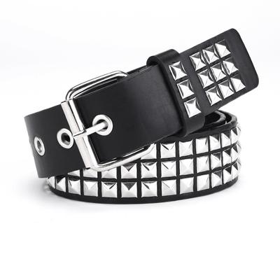 European And American Square Bead Rivet Belt Metal Pyramid Belt Men'S And Women'S Belt Punk Hardware Jeans Belt