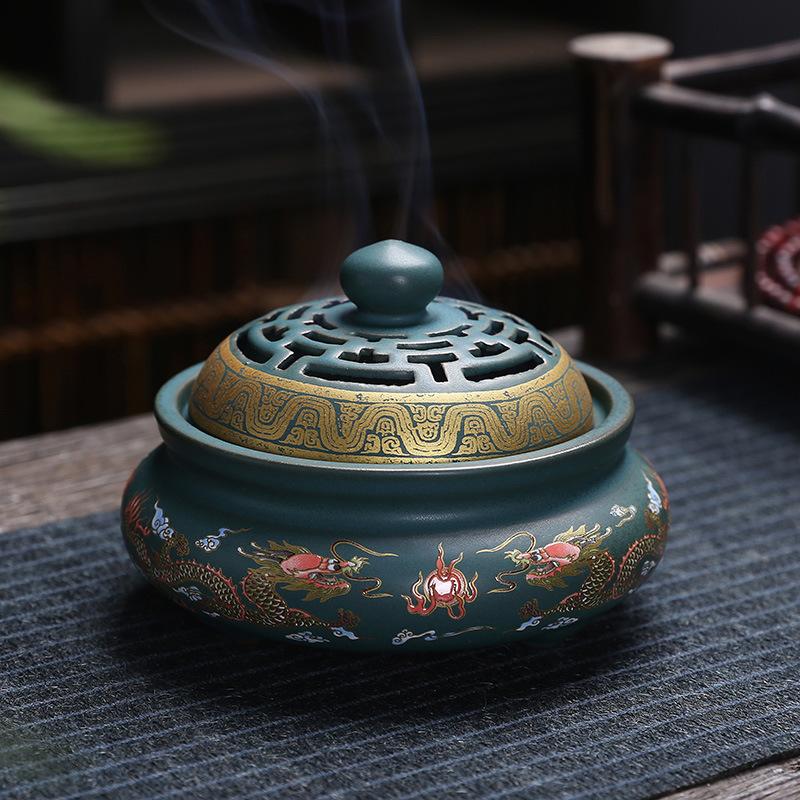 Antique Cloisonne Incense Burner Artwork Decorations Creative Home Interior Incense Lore Colour Enamel Incense Burner