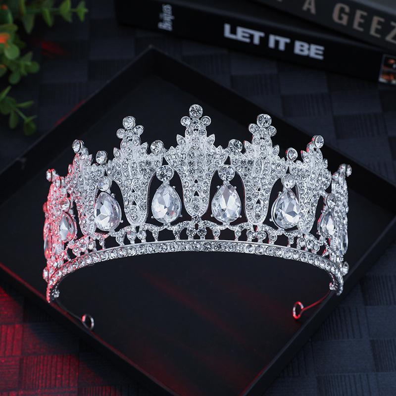 Новая Высококлассная Атмосферная Корона Роскошные Аксессуары для Волос Королевы Свадебная Корона Свадебный Головной Убор Черновая Корона