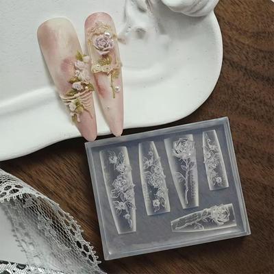 Stampi in Silicone Flessibili per Nail Art Creano Ciondoli a Forma di Rosa per Design Professionale e Creazione di Gioielli