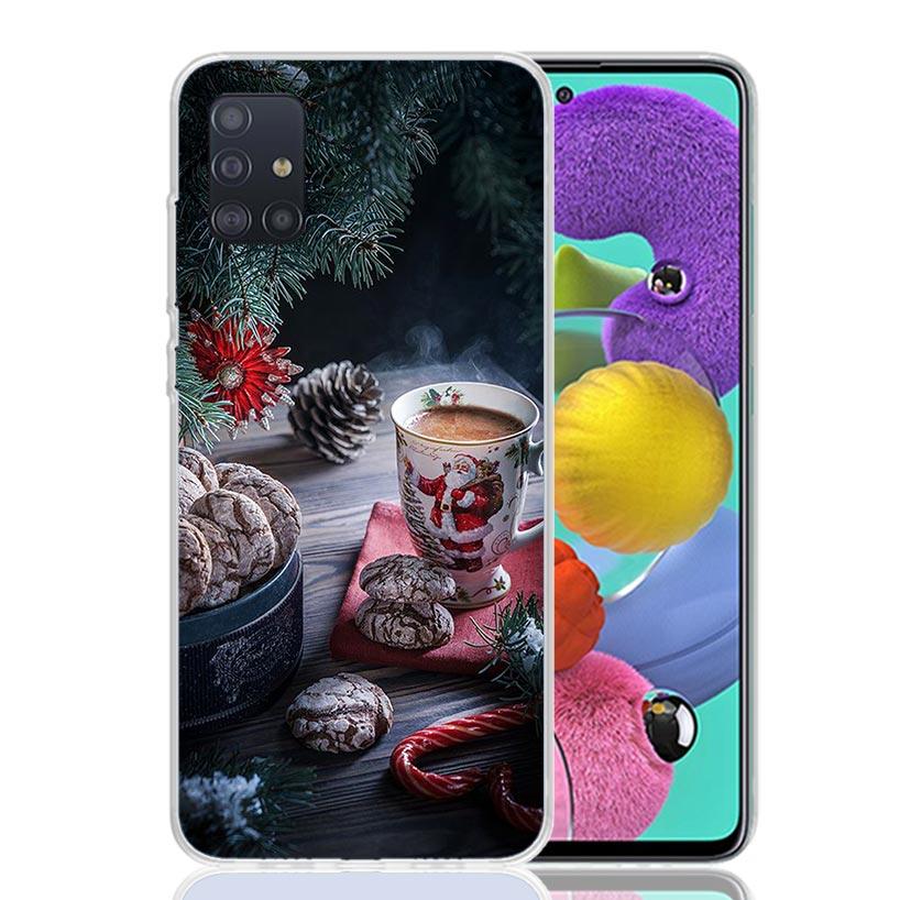 Winter Coffee Christmas Phone Case For Samsung Galaxy A52 A32 A22 A12 A02S A50S A30S A51 A31 AA71 Note 20 Ultra 10 S10 Plus Gala
