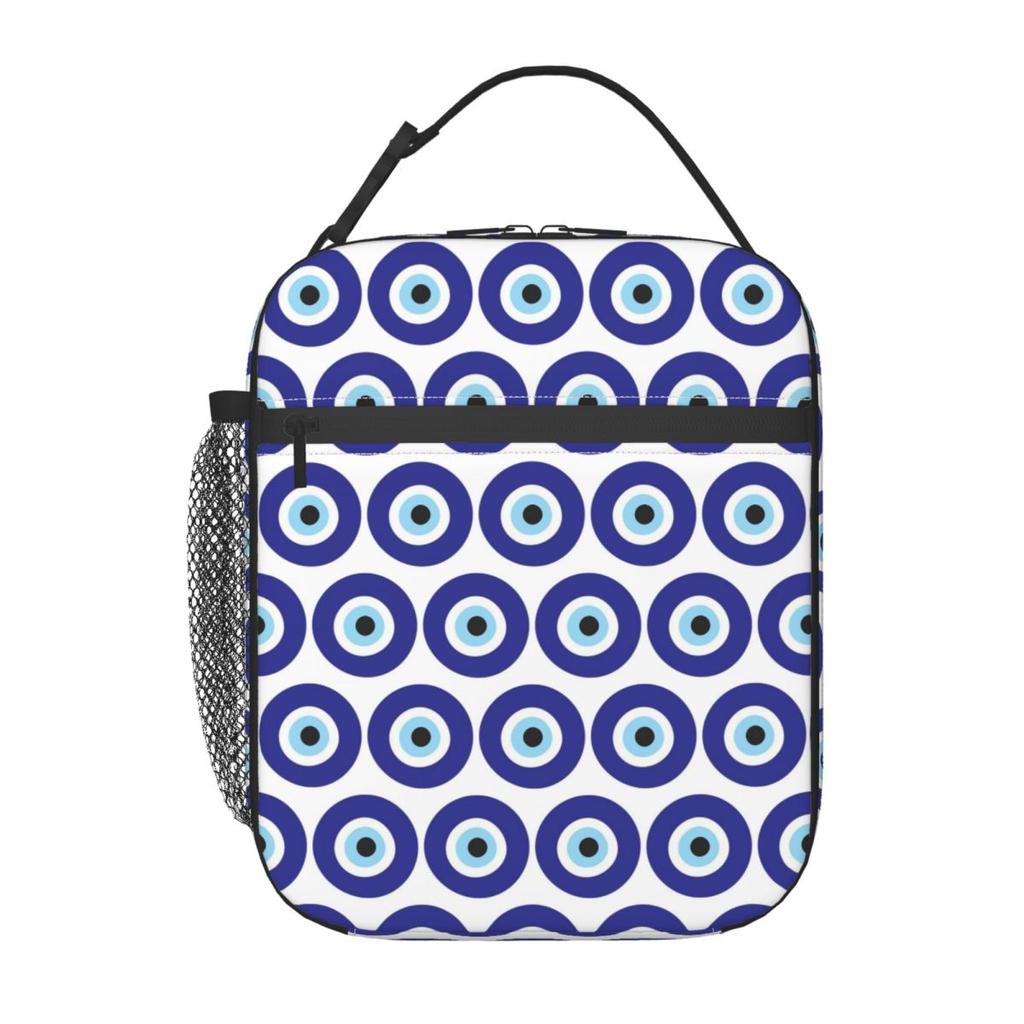 Watercolor Evil Eye Nazar Painting Insulated Lunch Bag for Women Kids Portable Food Boxes Thermal Lunch Box Tote