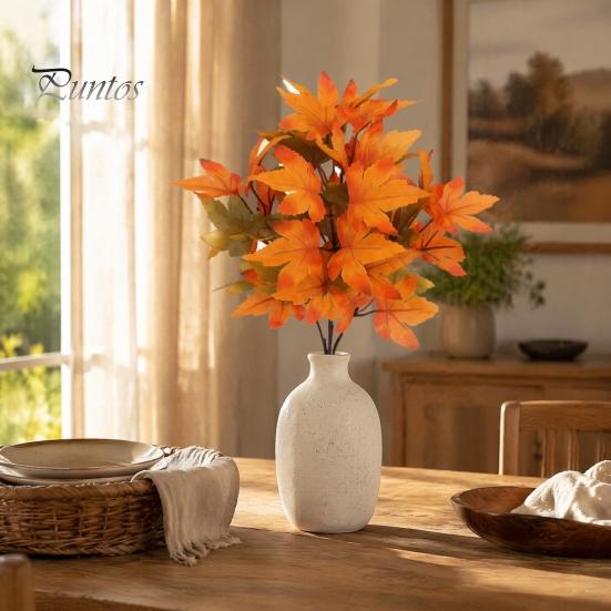 Long Lasting Decorative Plants Artificial Maple Leaves, Faux Silk Hanging Plant for Home Decor, Realistic Cascading Everlasting Tulips Decoration
