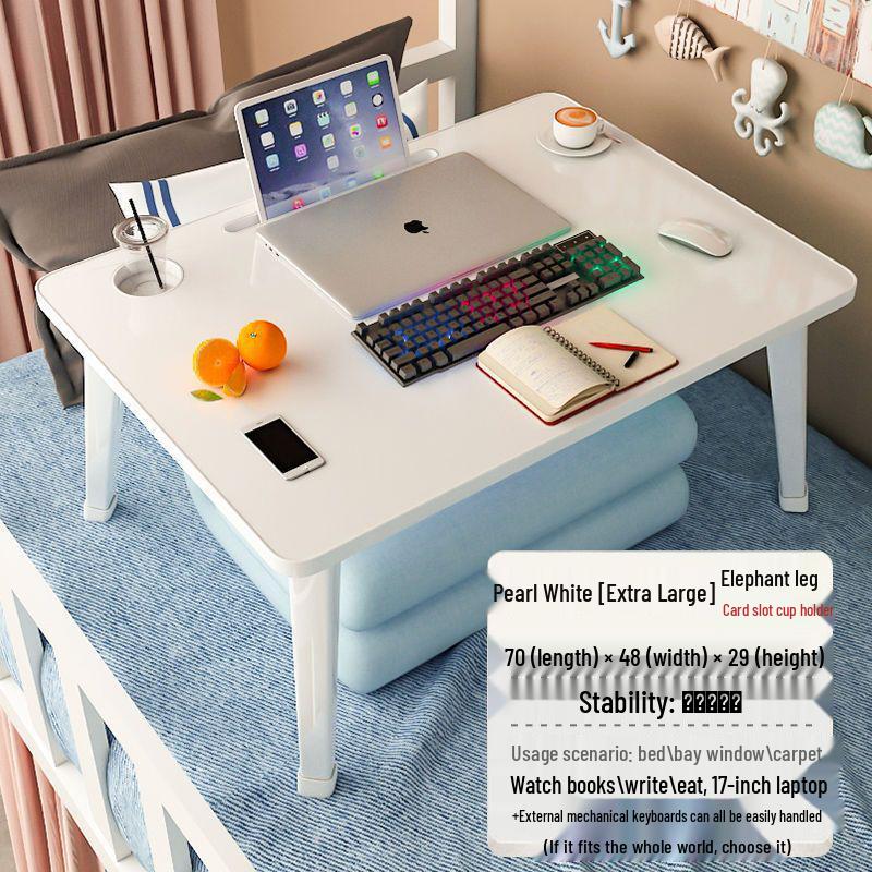 Folding Bedside Student Desk: Compact, Versatile Table for Bedroom or Dorm