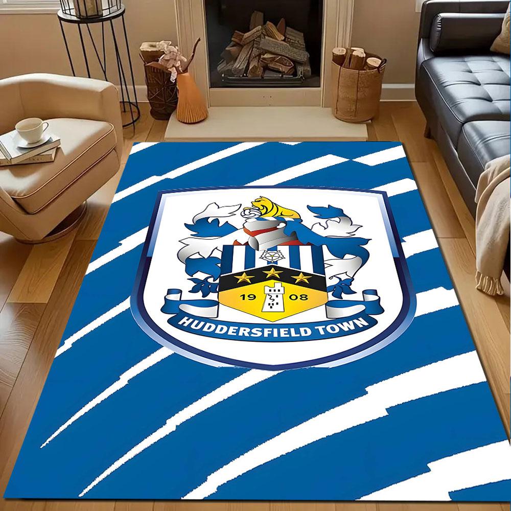 Huddersfield Town FC Emblem Patterned carpet, non slip mat suitable for living room and bedroom sofas