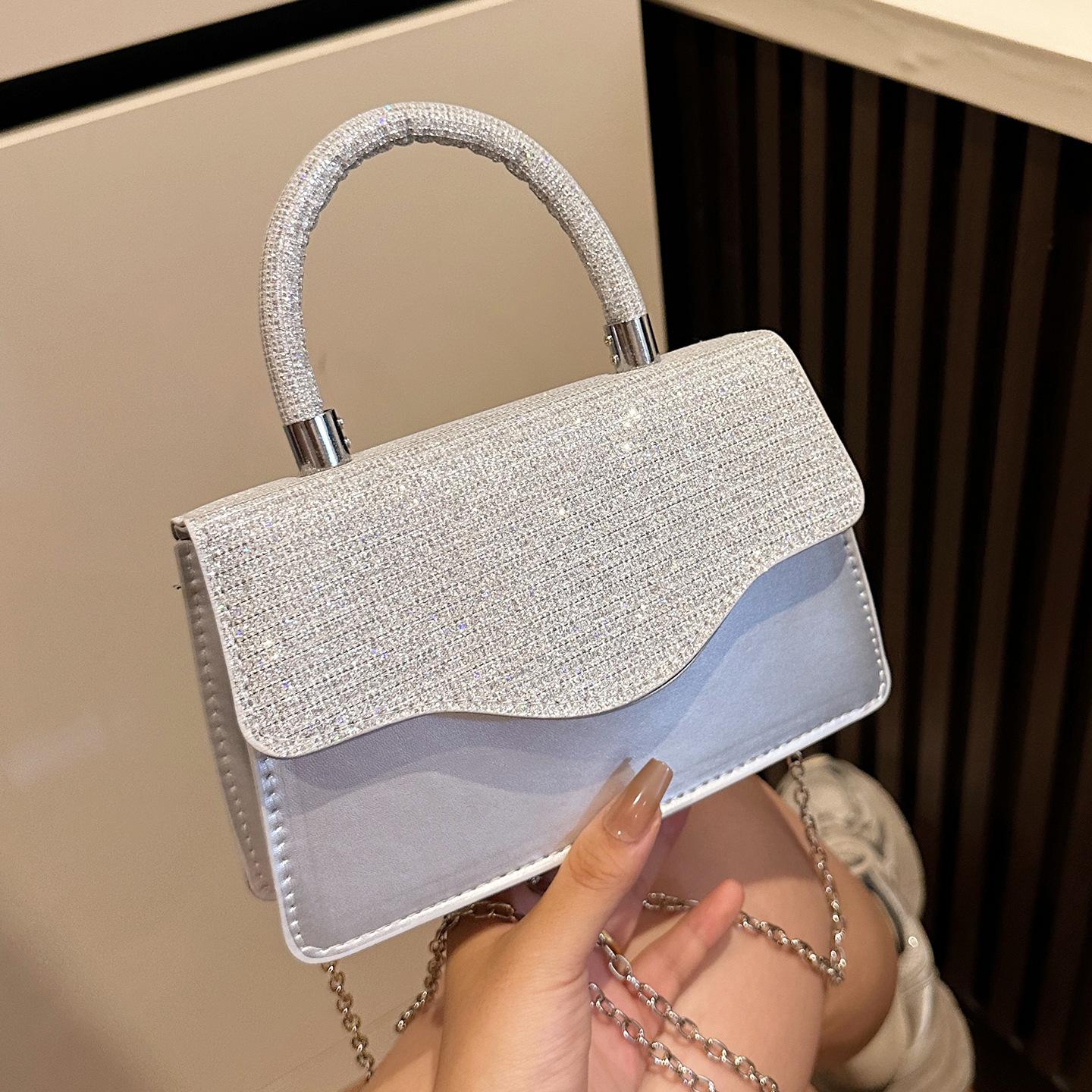 

Новые европейские и американские женские сумки, блестящие сумки, инкрустированные бриллиантами, сумочки, вечерние сумки, сумки для подружек невесты на свадьбу, сумки для платья. серебряный