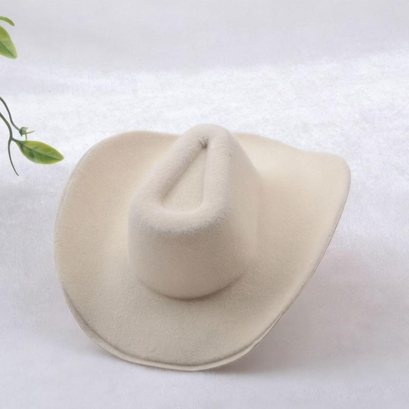 Tiny Western Cowboy Hat Miniature Fabric Hat Ornament For Handmade Craft Clothing Wrapping Sewing Costume Embellishment