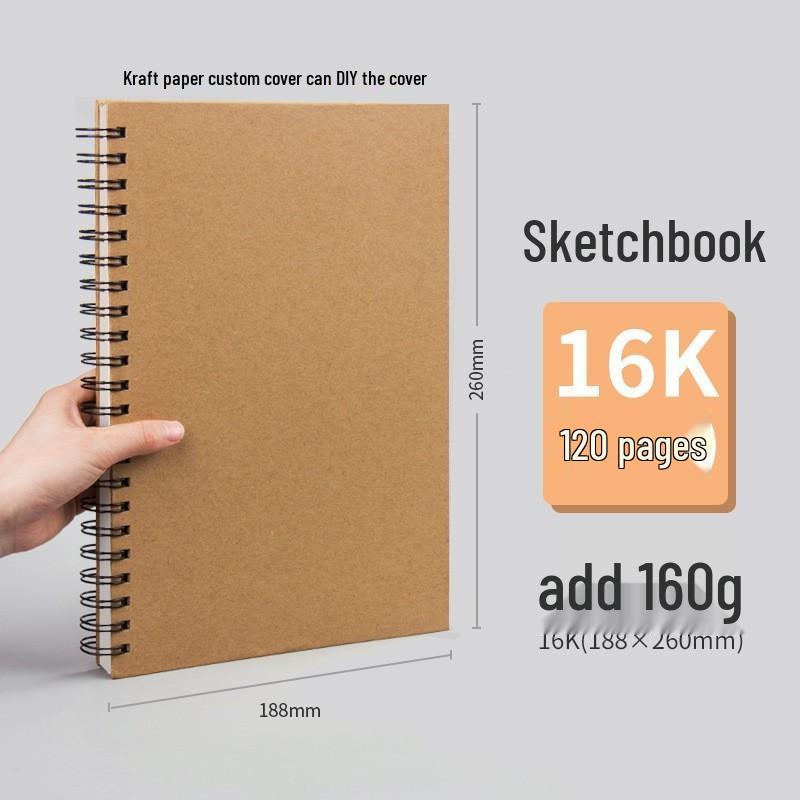 Compact Thickened Hardcover Spiral Sketchbook for Art & Primary Students, 32k Quick Sketch Drawing Book.