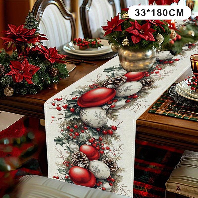 Рождественская скатерть-дорожка для стола Гостиная Обеденный стол Украшение Рождественская скатерть с принтом