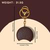 Chocolate Pie Keychain Simulation Dessert Charm Pendant Keyring Jewelry For Girl Women Gift Bag Decoration