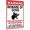 Beware of Dog Sign - 8x12 Inches Durable Aluminum, UV - Protected for Clear Private Pro-perty & No Trespassing Warnings