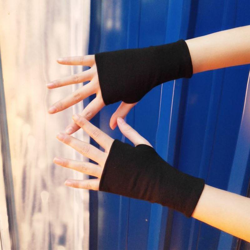 

Тонкие Солнцезащитные Перчатки из Чистого Хлопка с Половиной Пальца Студенческие Без Пальцев Открытые Пальцы Женские для Вождения Протекающие Пальцы Маскировка Шрамов Татуировка Мужские Фитнес Black Short Gloves All yards