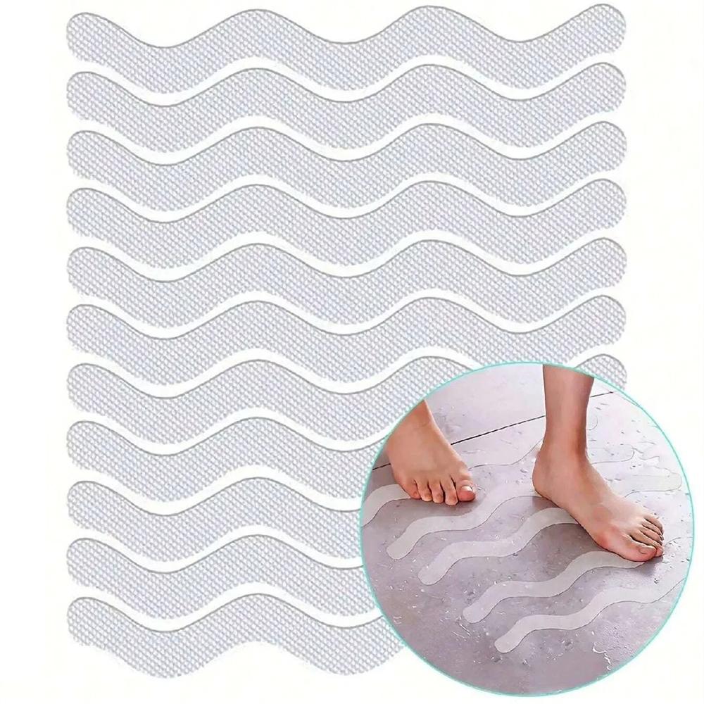 24pcs Transparent Anti-Slip Stickers For Bathroom Floor And Shower - Bathtub Floor Safety Anti-Slip Strips