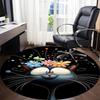 1pc Flower Cat Office Round Area Rug, Under Office Chairs Bedroom Living Room Home Decor, Room Deco, Available in Various Sizes