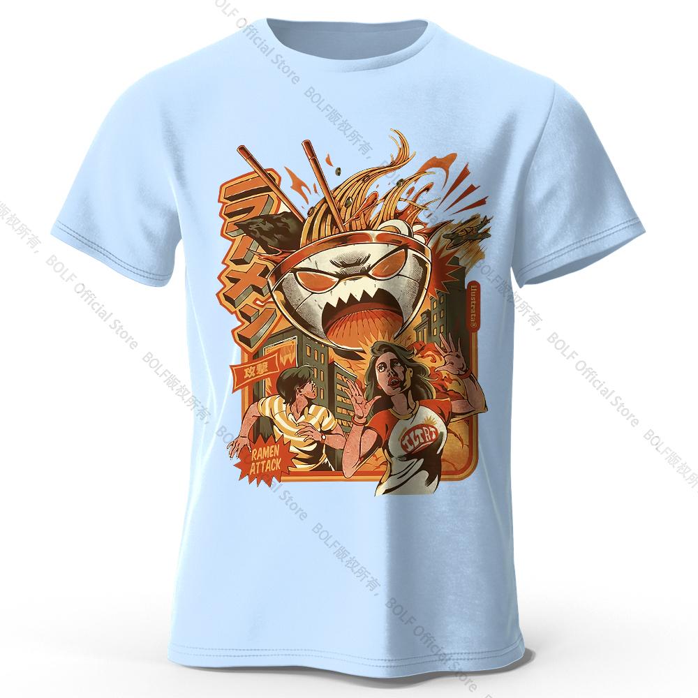 Мужская футболка Ramen Villain Printed T-Shirt 100% Cotton Oversize Anime Graphic Футболки для женщин Летние топы Otaku Streetwear S