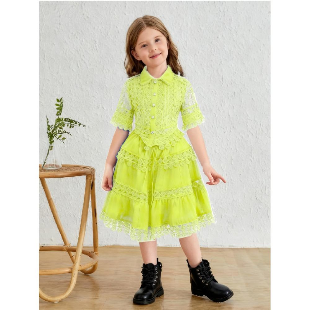 2-7Y Girls' Short Sleeve Top + Skirt Fashion Set Children's Skirt Suit