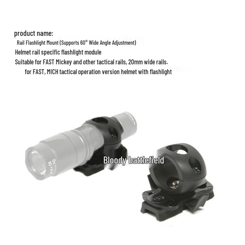 Helmet-Compatible Flashlight Mount for Cycling Accessories