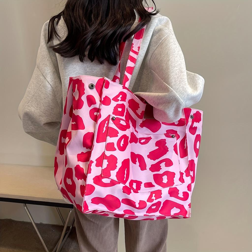 Women's Large Capacity Tote Bag Leopard Print Handbag
