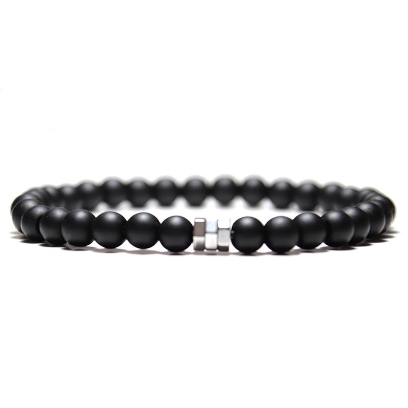 

New 3 Styles Beaded Bracelet For Men 6mm Onyx Map Hematite Stone Yoga Meditation Healing Braslet Erkek Bileklik Pulseria Hombre