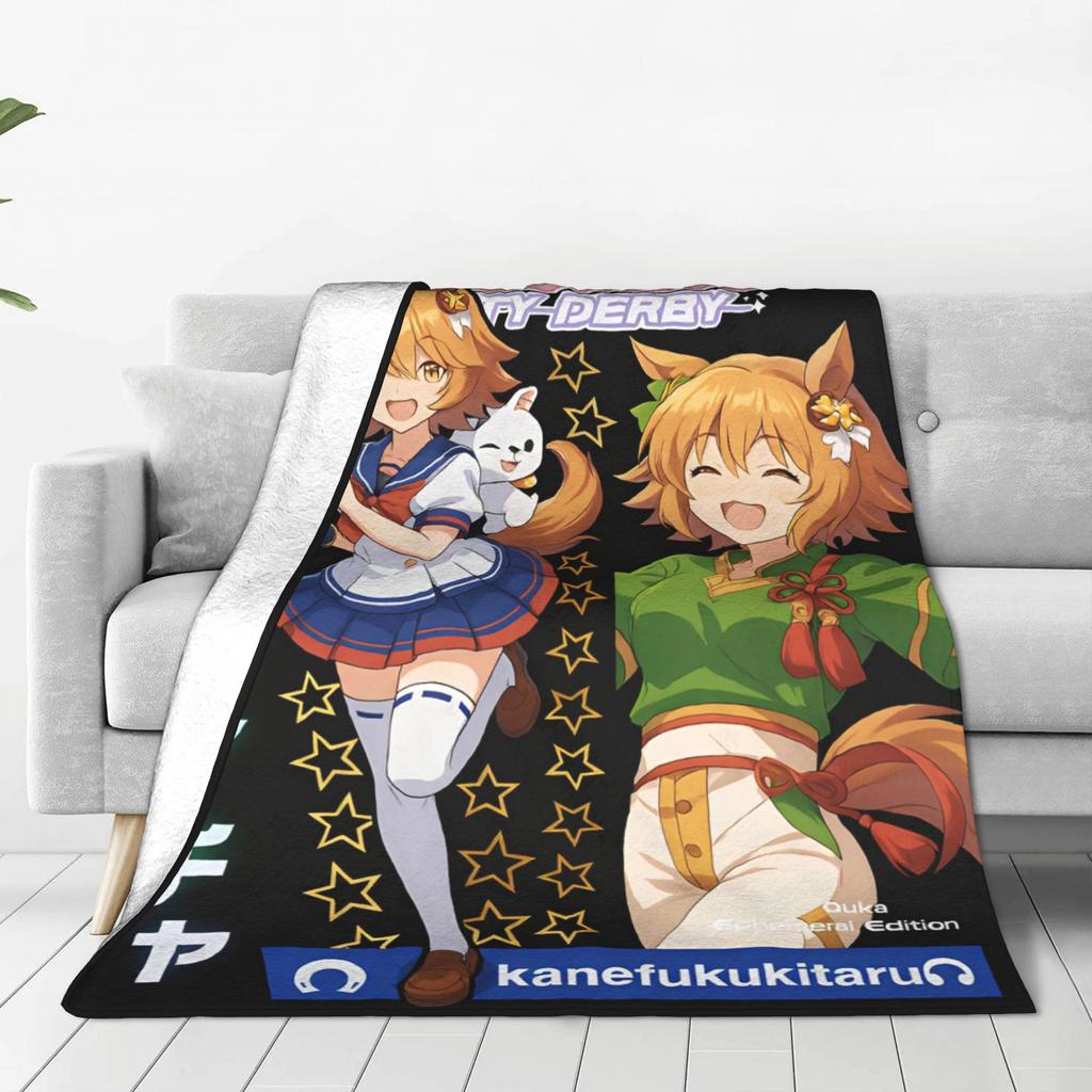 Suzuka Horse Girl Prettys Derbys Plush Blanket Kids Adult Flannel Throw Blanket For Living Room Warm Soft Quality Bedspread