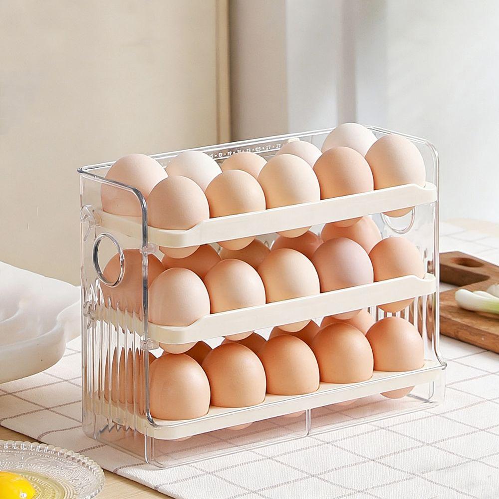 Large Capacity Refrigerator Egg Storage Box Plastic Large Egg Holder Egg Storage Tray  Refrigerator
