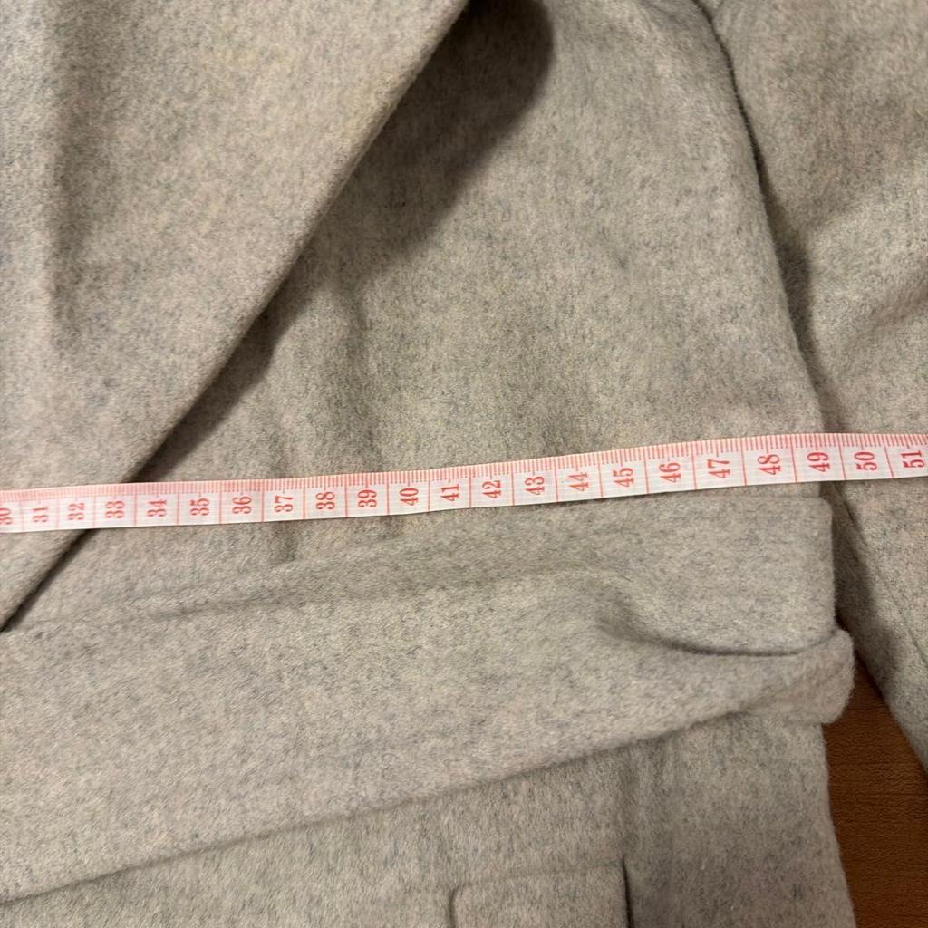 Used Long coat with belt light gray