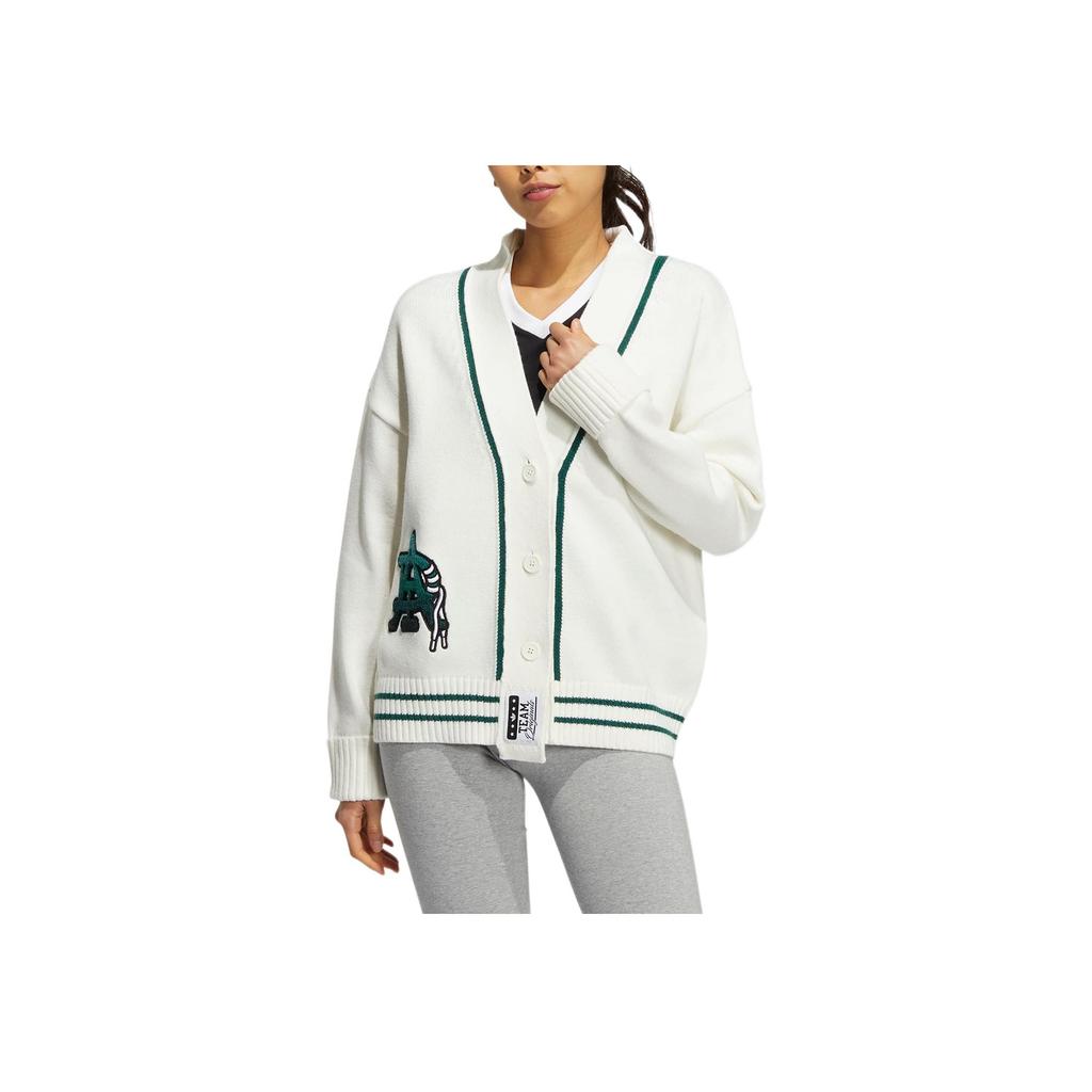 Adidas Originals Solid Color Embroidered Letter Print Knit Sportswear Women Sportswear White HS9522