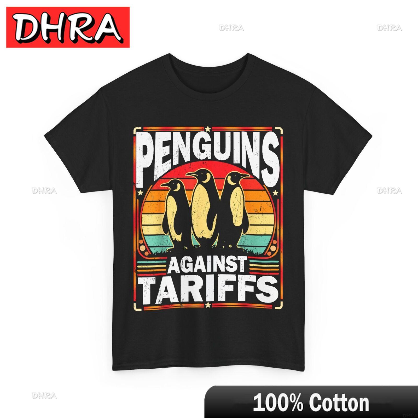 Penguin Anti Tariffs Shirt Penguins Against Tariffs Vintage Shirt Tshirts Cool Unisex Comfy Urban Shirt Crew Neck for Summer 4XL