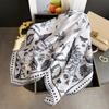 Korean version of Xiaoxiangfeng printing simulation silk scarf square scarf high-end shawl sunscreen neck small square scarf headscarf scarf