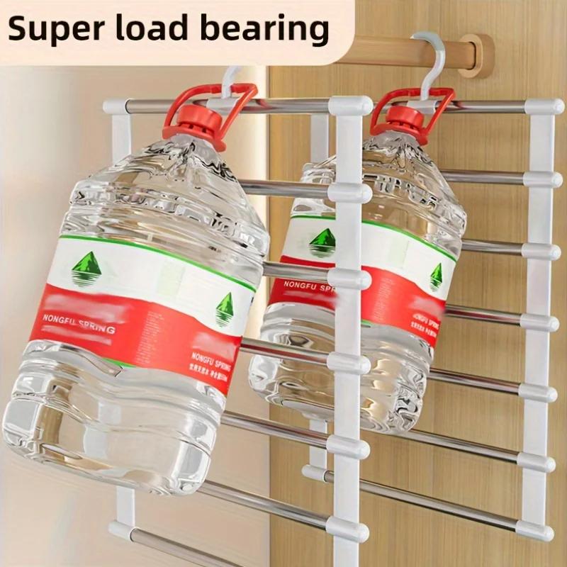 Multifunctional Folding Pants Rack - Cloud Ladder Hanging Design, Stainless Steel Pants Clips, Multi-Layer Seamless Storage