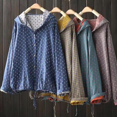 Lässiges Damen-Kapuzenshirt mit Kordelzug und Aufdruck - Lockere Jacke aus Baumwollgarn