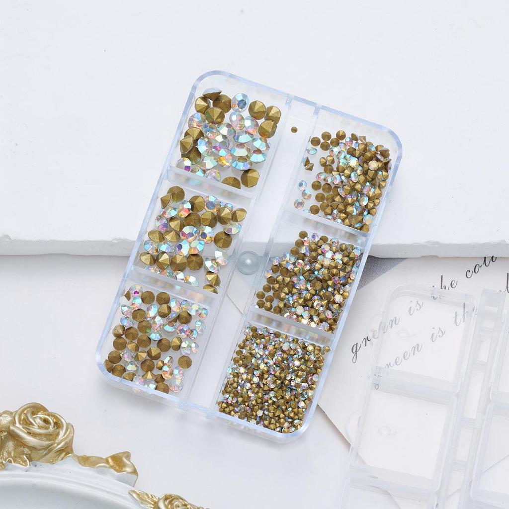 6-Gitter Strasssteine für Nagelkunst mit zerstoßenen Diamanten - Heiß verkaufte Dekorationsaccessoires