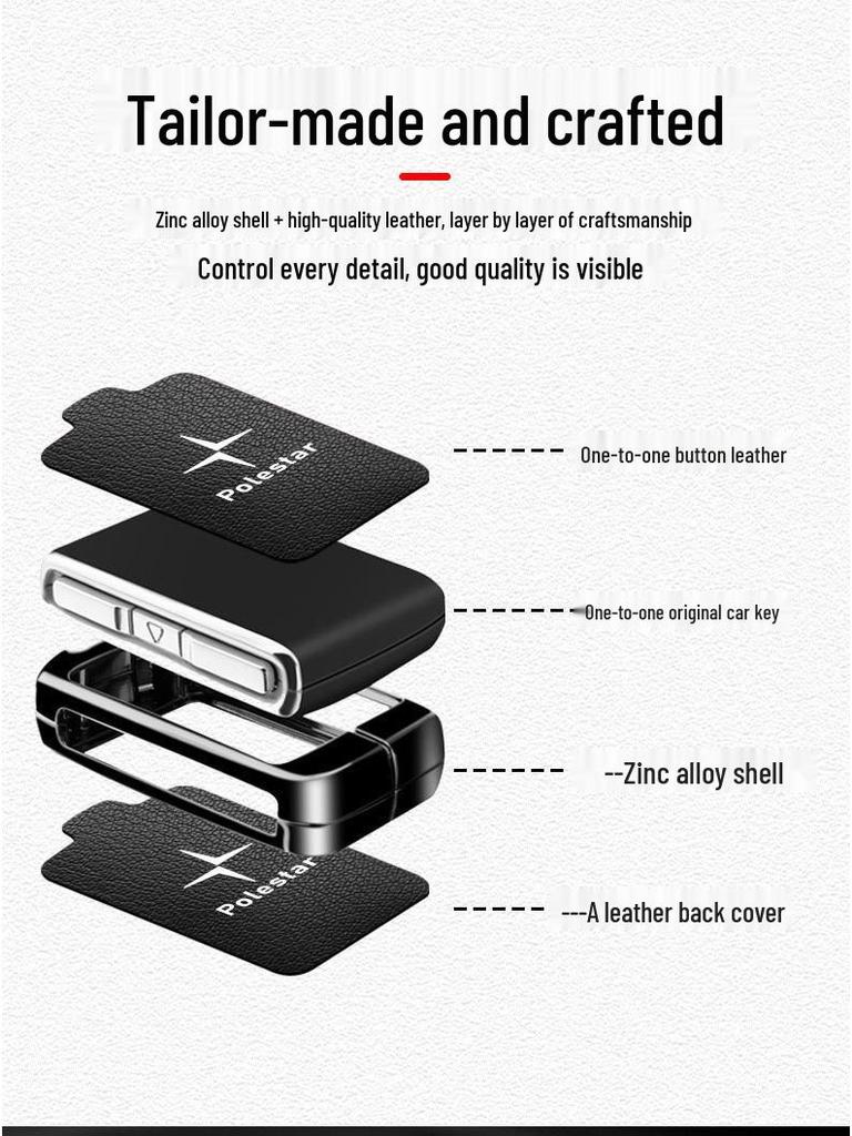 Polestar 2 Key Case: Full Coverage Key Shell and Accessories Set
