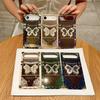 Applicable to Apple 17 electroplated inner diamond mirror mobile phone case iphone12 gilt butterfly bracket protective case square
