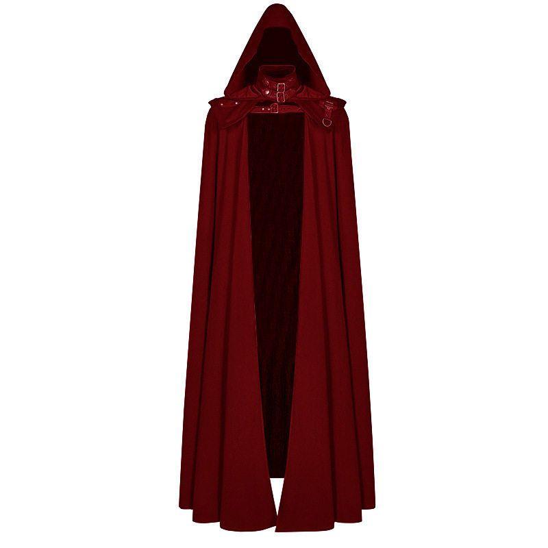 Medieval Hooded Coat Gothic Trench Coat Halloween Devil Wizard Death Cloak Robe Cape