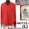S Wool V-Neck Sweater Red Size 44 (Men’s L) Scotland Made 80s90s Vintage