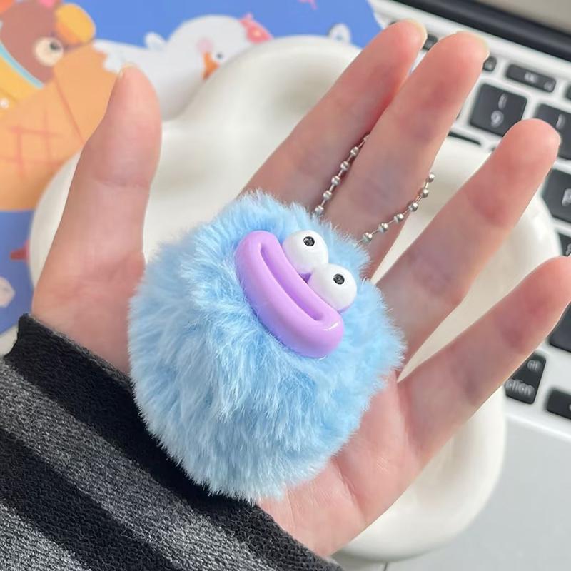 

Мультяшные забавные колбаски, рот, шарик для волос, плюшевые куклы, брелок, пушистые мягкие игрушки, брелок, рюкзак, кулон, декор, подарки синий