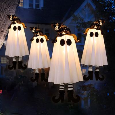 4/1Pcs Halloween LED Light Up Witch Ghost for Halloween Party Home Indoor Outdoor Yard Decoration Scary Hanging Ornaments Gifts