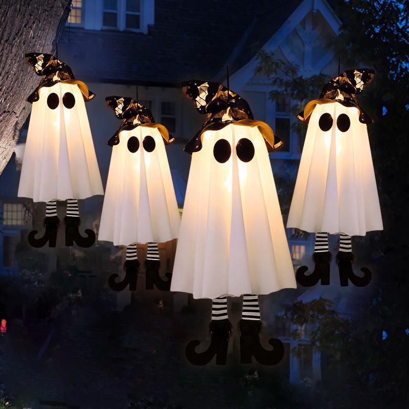 4/1Pcs Halloween LED Light Up Witch Ghost for Halloween Party Home Indoor Outdoor Yard Decoration Scary Hanging Ornaments Gifts