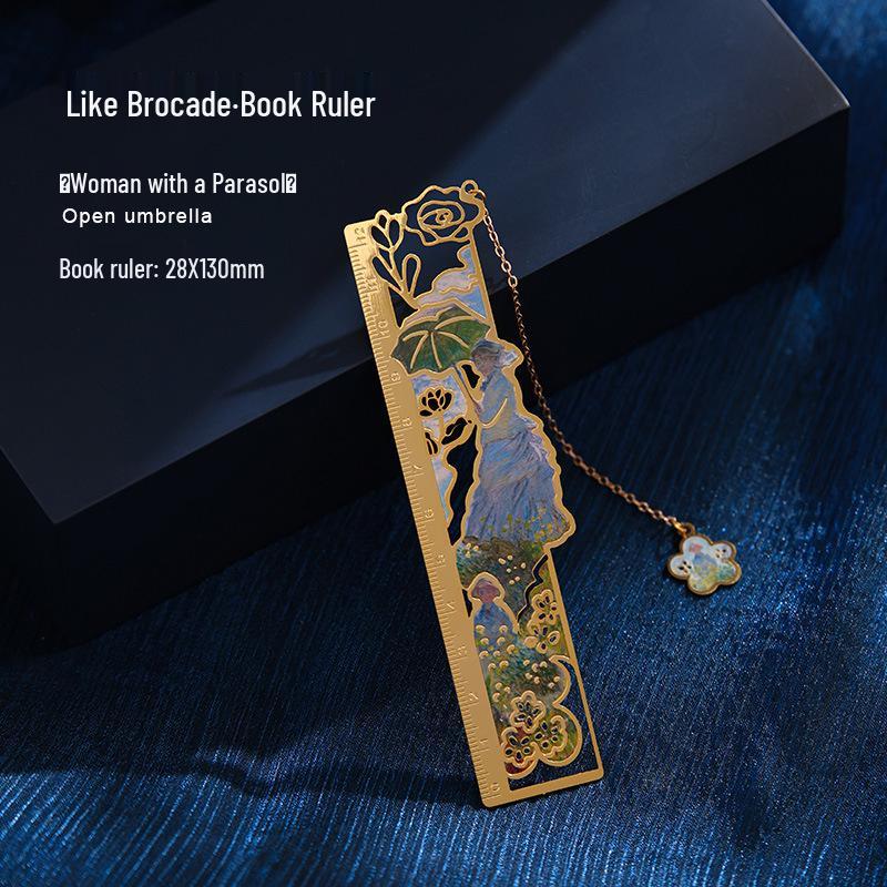 Van Gogh Monet Floral Metal Bookmark - Creative Engraved Gift